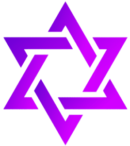 Purple interlocking triangle star logo