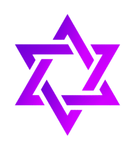 Purple interlocking triangle star logo